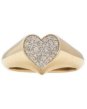 Sydney Evan Small Pave Heart Ring - White