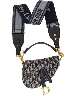 Dior Oblique Mini Saddle Bag - Black
