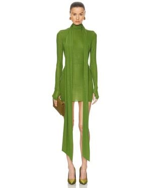 Alex Perry Long Sleeve Scarf Mini Dress - Green