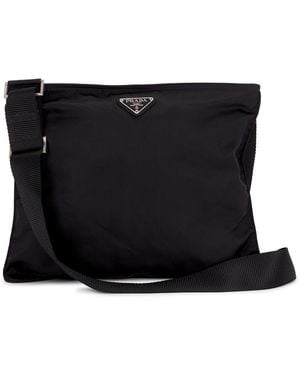 Prada Tessuto Flat Messenger Bag - Black