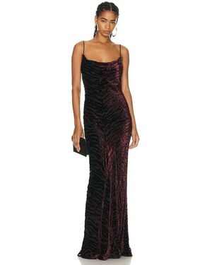 Saint Laurent Sleeveless Draped Gown - Black