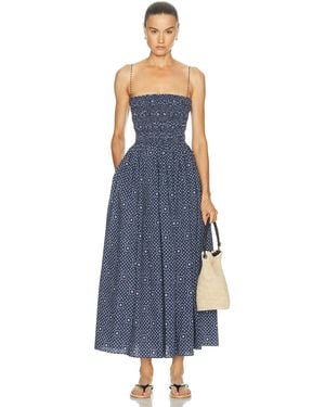 Matteau Shirred Bodice Dress - Blue