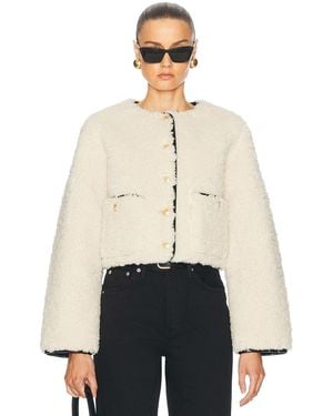 L'academie By Marianna Pauchet Reversible Faux Sherpa Jacket - Natural