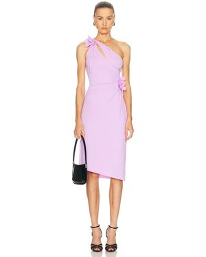 Coperni Asymmetric Mini Flower Dress - Pink
