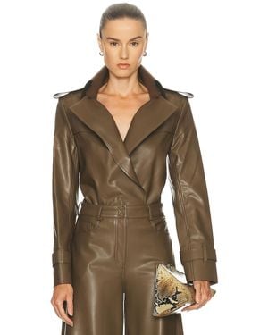 Norma Kamali Double Breasted Trench Bodysuit - Green