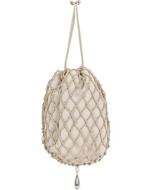 SAVETTE Macrame Pouch Bag - White