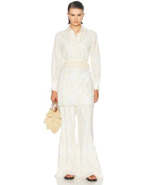 PATBO Serenity Poplin Tunic Top - White