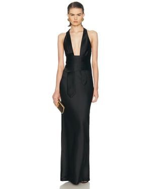 Christopher Esber Reyer Satin Tie Gown - Black