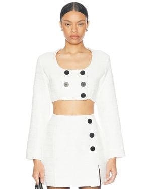 Matthew Bruch Apron Double Breasted Top - White