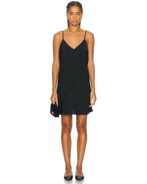 Bode Moonflower Jacquard Short Slip Dress - Black