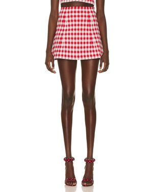 Alaïa Check Mini Skirt - Red