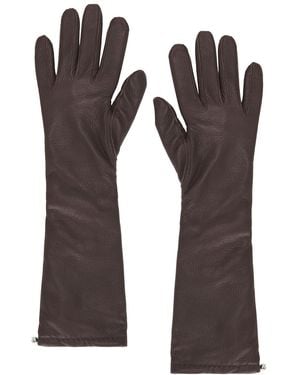 Magda Butrym Leather Gloves - Brown