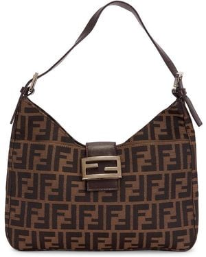 Fendi Zucca Mama Forever Baguette Shoulder Bag - Brown