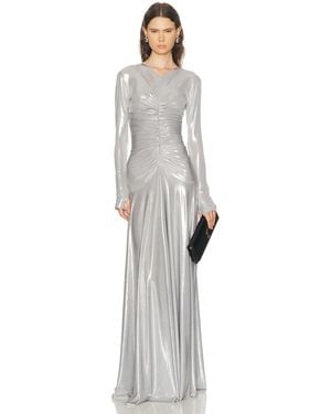 sachin and babi light blue dress Norma Kamali One-Shoulder Long Dress - Silver Dresses, Clothing - WNK60809