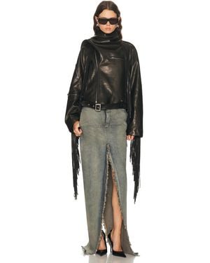Rick Owens Cropped Scarf Flight Jacket - Black