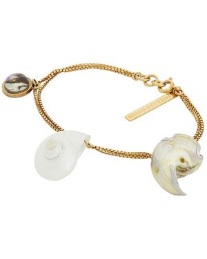 Dries Van Noten Natural Shell Resin Abalone Bracelet - Metallic