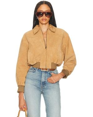 Helsa The Suede Zip Bomber - Blue