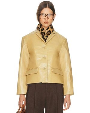 Helsa Puffy Leather Jacket - Natural