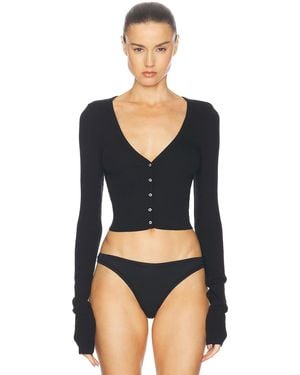 ÉTERNE Cropped Cardigan - Black