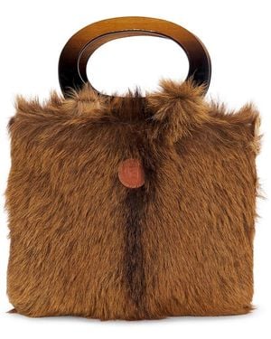 Fendi Fur Tote Bag - Brown