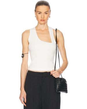 Ziah Asymmetric Racer Tank Top - White
