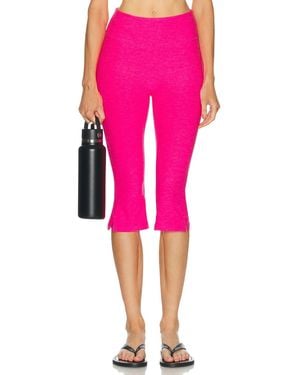 Beyond Yoga Spacedye Midi Rise Slit Capri legging - Pink