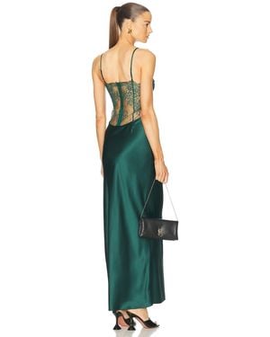Fleur du Mal Lace Long Slip Dress - Green