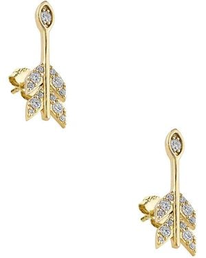 Sydney Evan Marquise Protective Eye Arrow Stud Earrings - Metallic