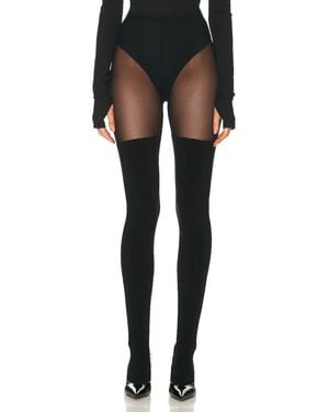 Norma Kamali Thigh High Spliced legging - Black