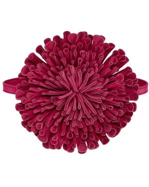 Alaïa Leather Flower Necklace - Red
