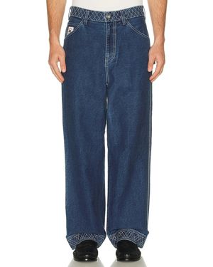 Bode Denim Embroidered Knolly Brook Jean - Blue