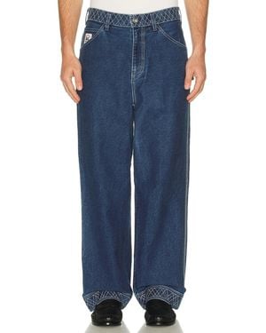 Bode Denim Embroidered Knolly Brook Jean - Blue