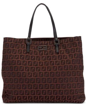 Fendi Zucchino Tote Bag - Brown