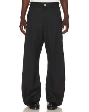 ANDERSSON BELL Twisted Seam Stripewide Leg Pants - Black