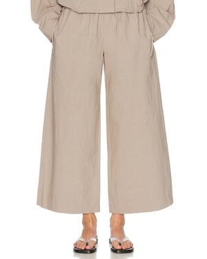St. Agni Technical Cotton Cropped Drawstring Pant - Natural