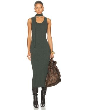 Matthew Bruch Scarf Tank Midi Dress - Green