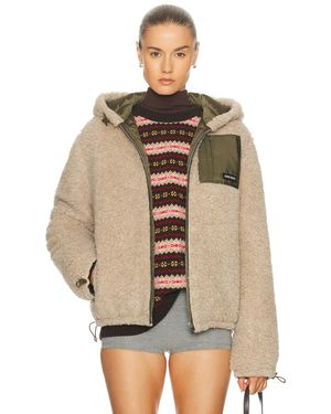 Miu Miu Teddy Ponge'Nylon Piumino Jacket - Natural