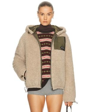 Miu Miu Teddy Ponge'Nylon Piumino Jacket - Natural