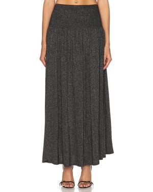 Zimmermann Crush Metallic Flare Skirt - Black