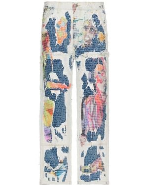 Kidsuper Boro Stitched Double Knee Pants - Blue