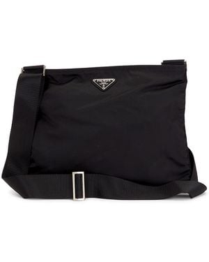 Prada Tessuto Flat Messenger Bag - Black
