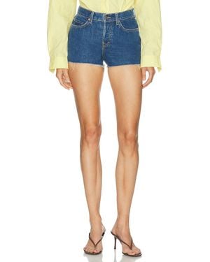 GRLFRND Ava Mid Rise Relaxed Short - Blue