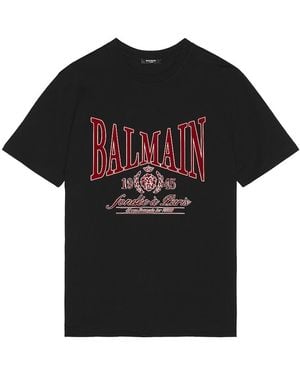 Balmain College Flock T-Shirt - Black