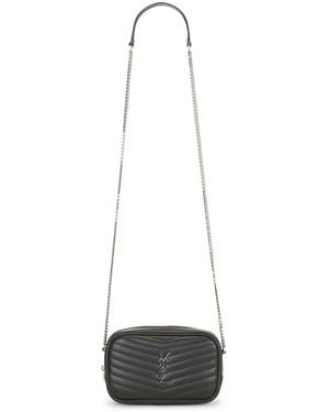 Saint Laurent Mini Lou Quilted Leather Bag - White