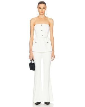 Self-Portrait Strech Crepe Jumpsuit - White