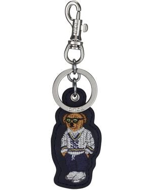 Polo Ralph Lauren Leather Bear Keyfob - Blue