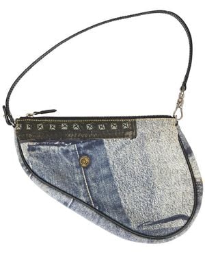 Dior By John Galliano Vintage Pochette Saddle Bag - Gray