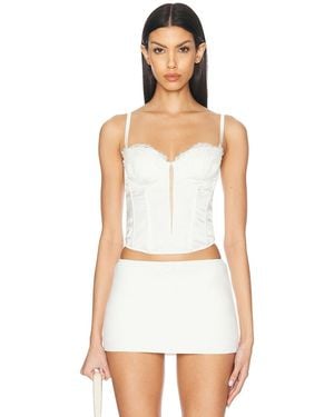 Fleur du Mal X Galia Lahav Beaded Iris Lace Bustier - White