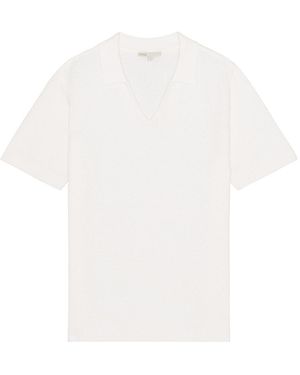Onia Cotton Crochet Johnny Collar Polo - White