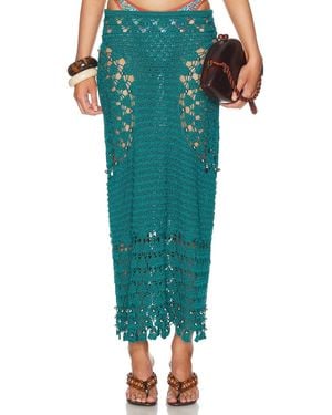 Rabanne Crochet Maxi Skirt - Green